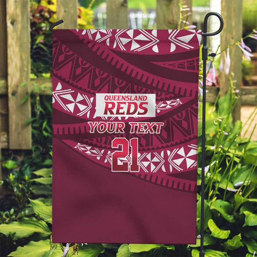 Queensland Rugby Pacific Custom Garden Flag Pasifika Tapa Pattern