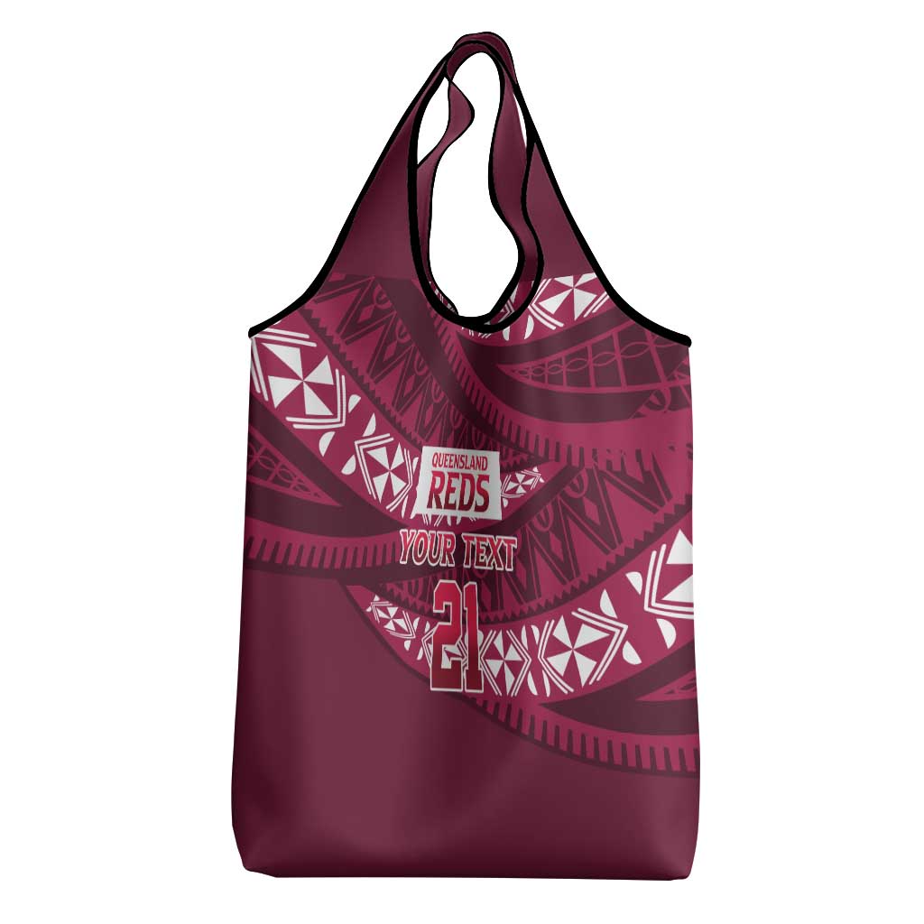 Queensland Rugby Pacific Custom Grocery Bag Pasifika Tapa Pattern