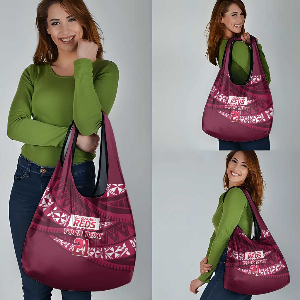 Queensland Rugby Pacific Custom Grocery Bag Pasifika Tapa Pattern