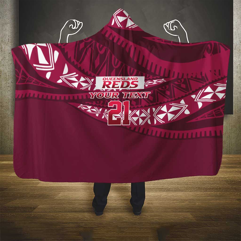 Queensland Rugby Pacific Custom Hooded Blanket Pasifika Tapa Pattern