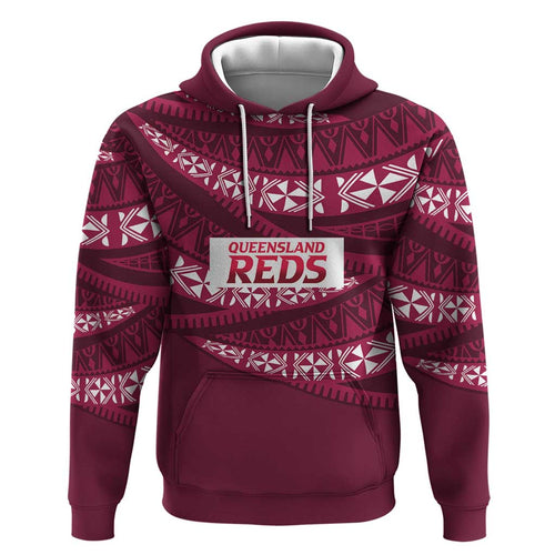 Queensland Rugby Pacific Custom Hoodie Pasifika Tapa Pattern