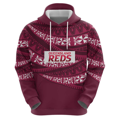 Queensland Rugby Pacific Custom Hoodie Pasifika Tapa Pattern