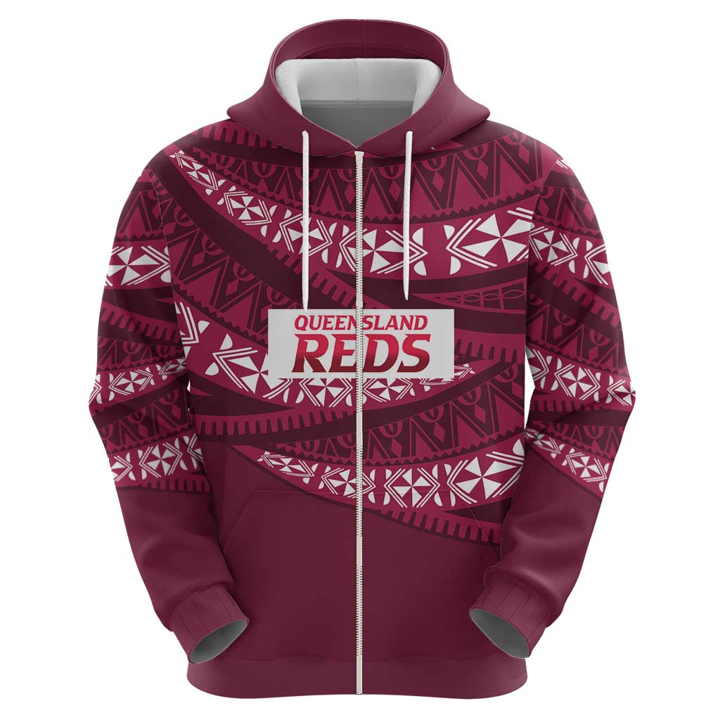Queensland Rugby Pacific Custom Hoodie Pasifika Tapa Pattern