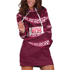 Queensland Rugby Pacific Custom Hoodie Dress Pasifika Tapa Pattern