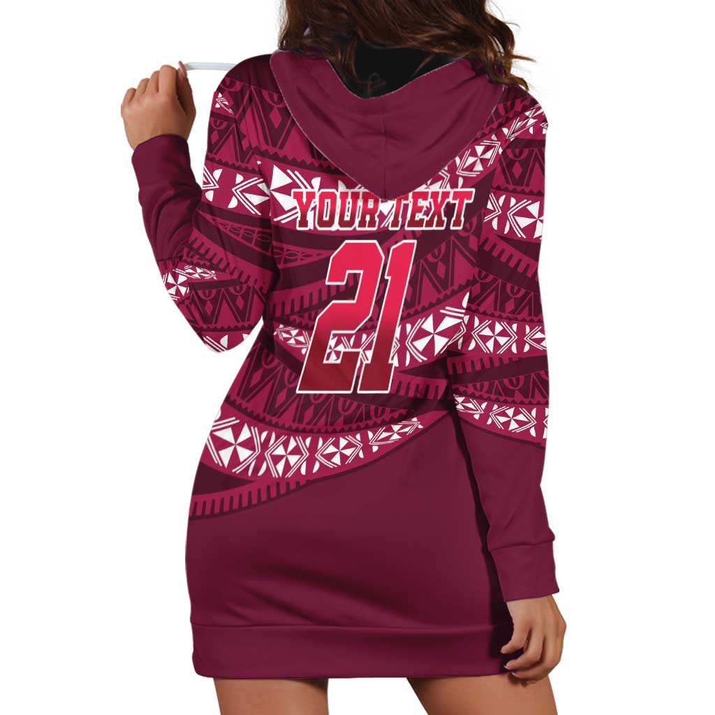 Queensland Rugby Pacific Custom Hoodie Dress Pasifika Tapa Pattern