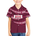 Queensland Rugby Pacific Custom Kid Hawaiian Shirt Pasifika Tapa Pattern