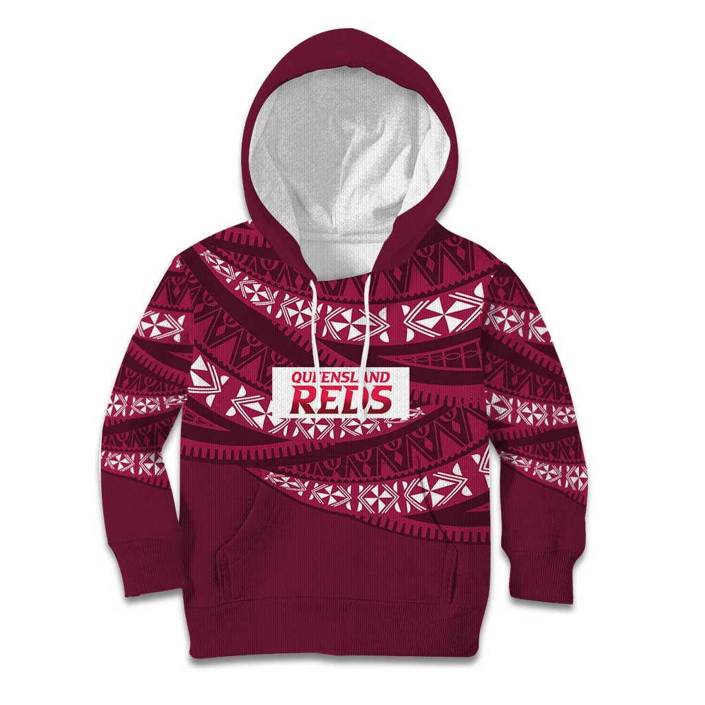 Queensland Rugby Pacific Custom Kid Hoodie Pasifika Tapa Pattern