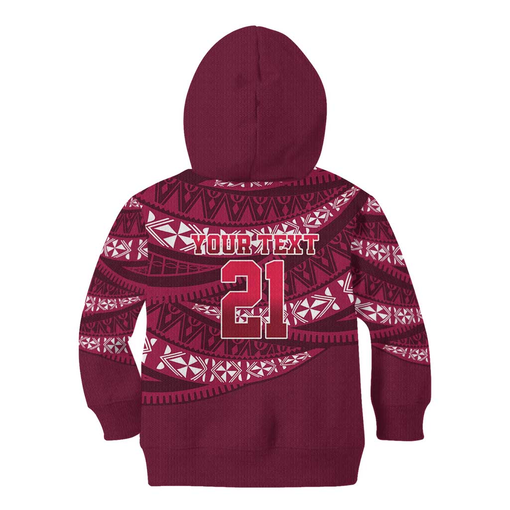 Queensland Rugby Pacific Custom Kid Hoodie Pasifika Tapa Pattern