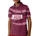 Queensland Rugby Pacific Custom Kid Polo Shirt Pasifika Tapa Pattern