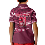 Queensland Rugby Pacific Custom Kid Polo Shirt Pasifika Tapa Pattern
