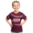 Queensland Rugby Pacific Custom Kid T Shirt Pasifika Tapa Pattern