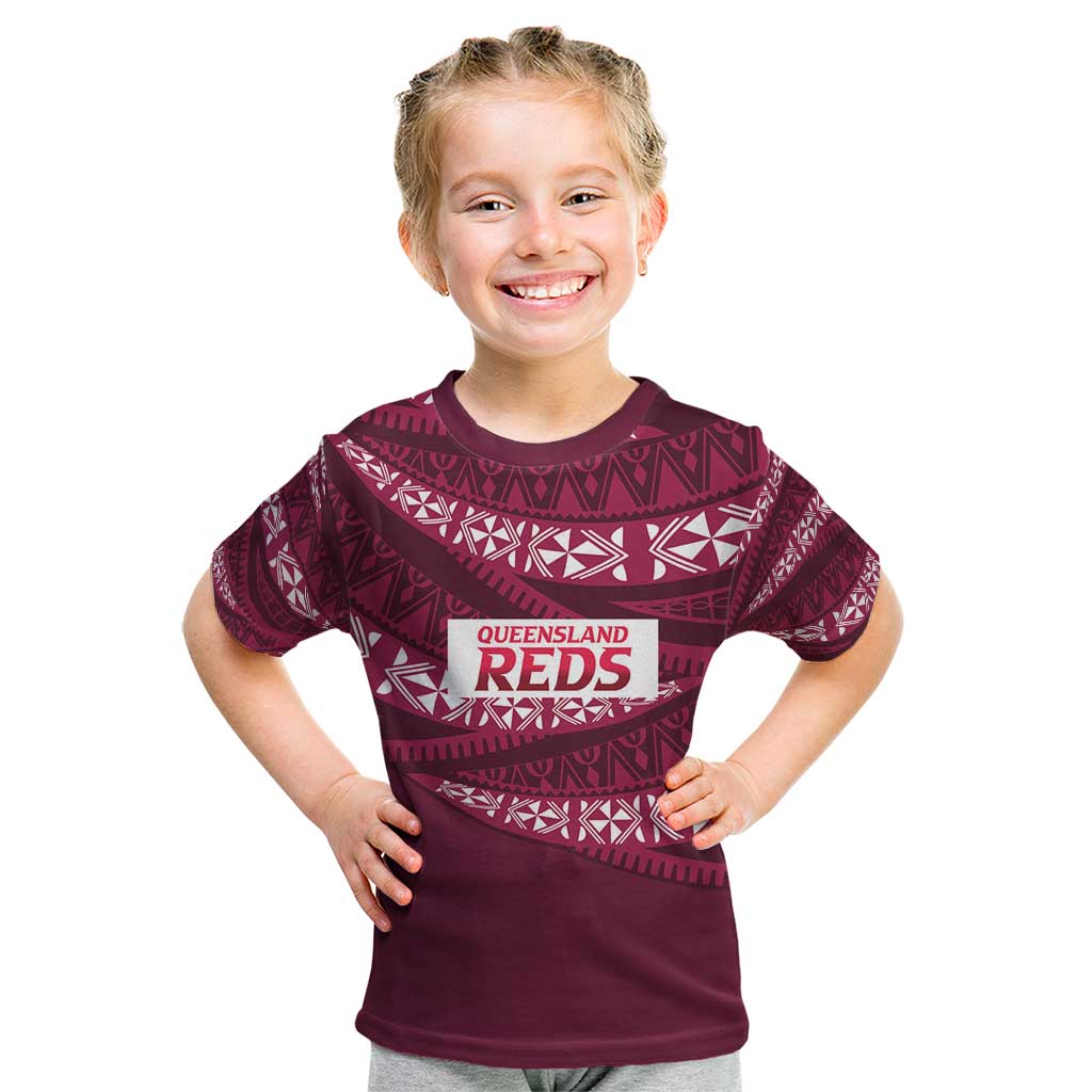 Queensland Rugby Pacific Custom Kid T Shirt Pasifika Tapa Pattern