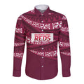 Queensland Rugby Pacific Custom Long Sleeve Button Shirt Pasifika Tapa Pattern