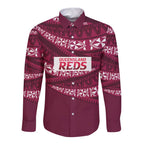Queensland Rugby Pacific Custom Long Sleeve Button Shirt Pasifika Tapa Pattern