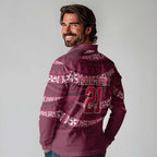 Queensland Rugby Pacific Custom Long Sleeve Polo Shirt Pasifika Tapa Pattern