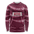 Queensland Rugby Pacific Custom Long Sleeve Shirt Pasifika Tapa Pattern