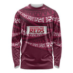 Queensland Rugby Pacific Custom Long Sleeve Shirt Pasifika Tapa Pattern