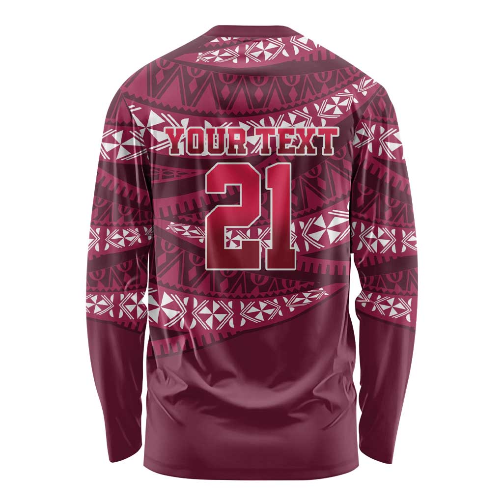 Queensland Rugby Pacific Custom Long Sleeve Shirt Pasifika Tapa Pattern