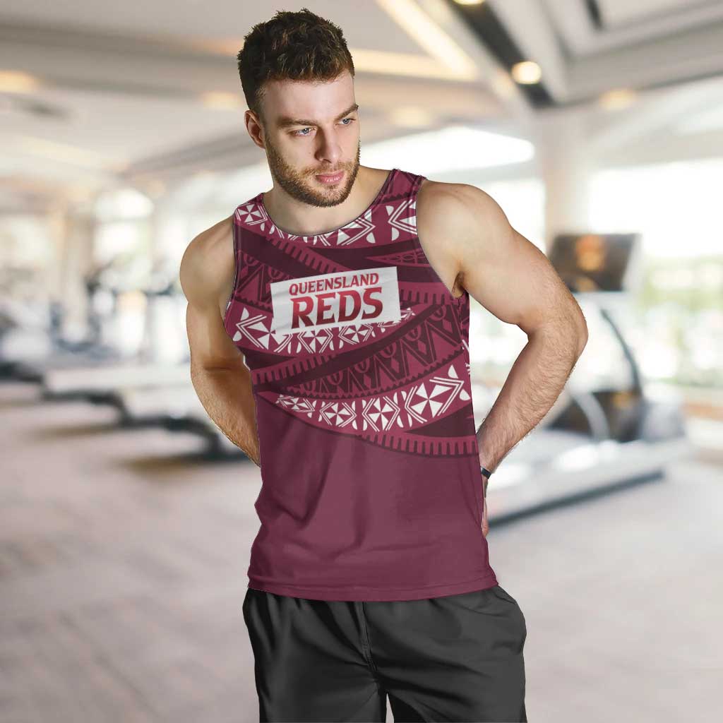 Queensland Rugby Pacific Custom Men Tank Top Pasifika Tapa Pattern