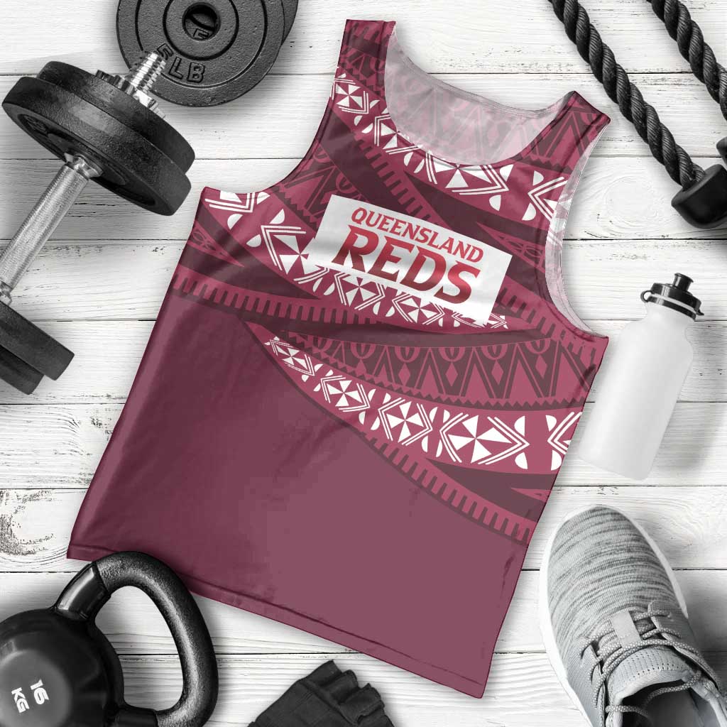 Queensland Rugby Pacific Custom Men Tank Top Pasifika Tapa Pattern