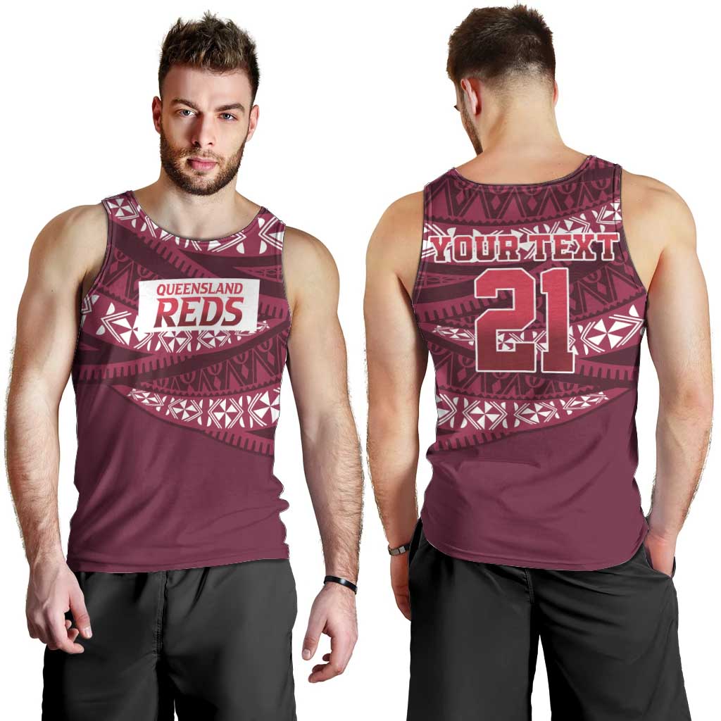 Queensland Rugby Pacific Custom Men Tank Top Pasifika Tapa Pattern