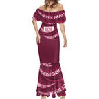 Queensland Rugby Pacific Custom Mermaid Dress Pasifika Tapa Pattern