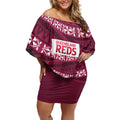 Queensland Rugby Pacific Custom Off Shoulder Short Dress Pasifika Tapa Pattern