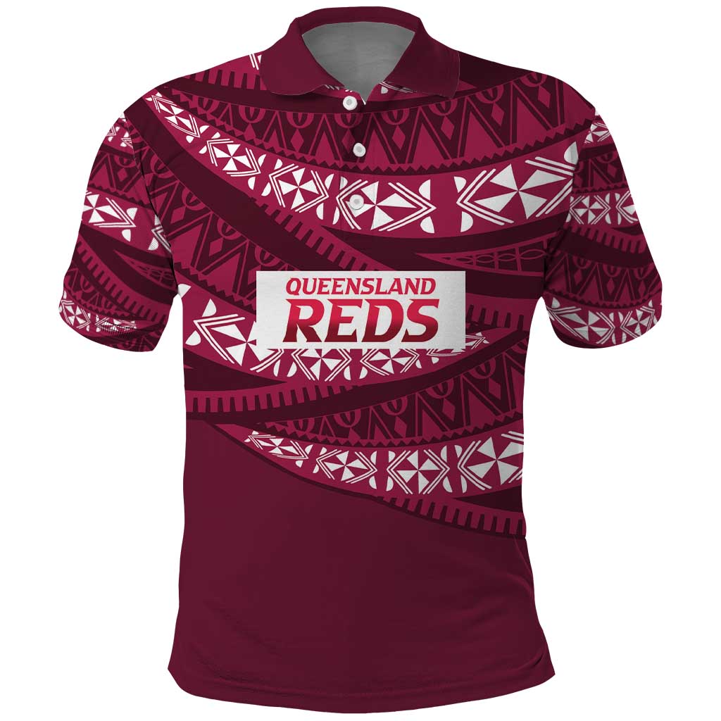 Queensland Rugby Pacific Custom Polo Shirt Pasifika Tapa Pattern