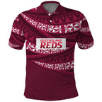 Queensland Rugby Pacific Custom Polo Shirt Pasifika Tapa Pattern