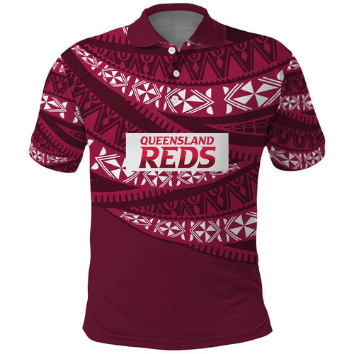 Queensland Rugby Pacific Custom Polo Shirt Pasifika Tapa Pattern