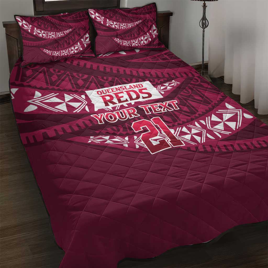 Queensland Rugby Pacific Custom Quilt Bed Set Pasifika Tapa Pattern