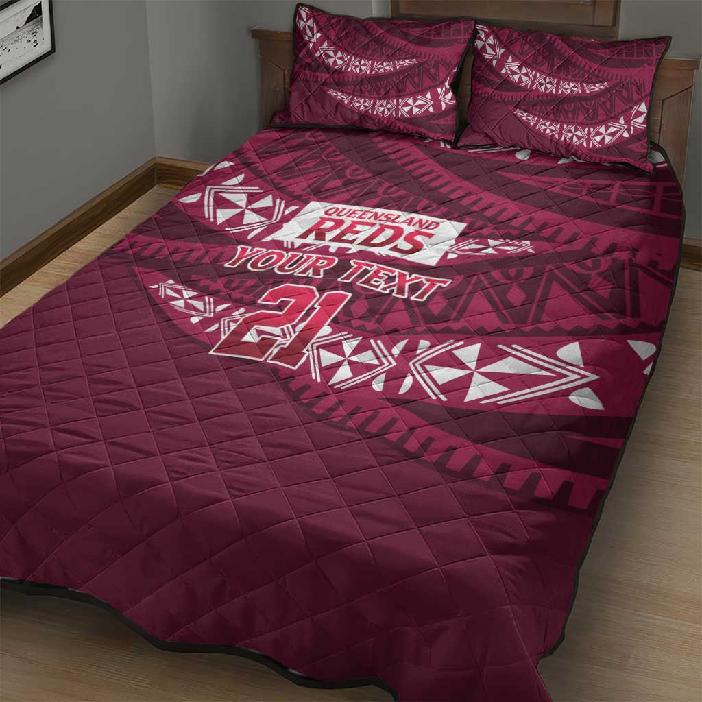 Queensland Rugby Pacific Custom Quilt Bed Set Pasifika Tapa Pattern