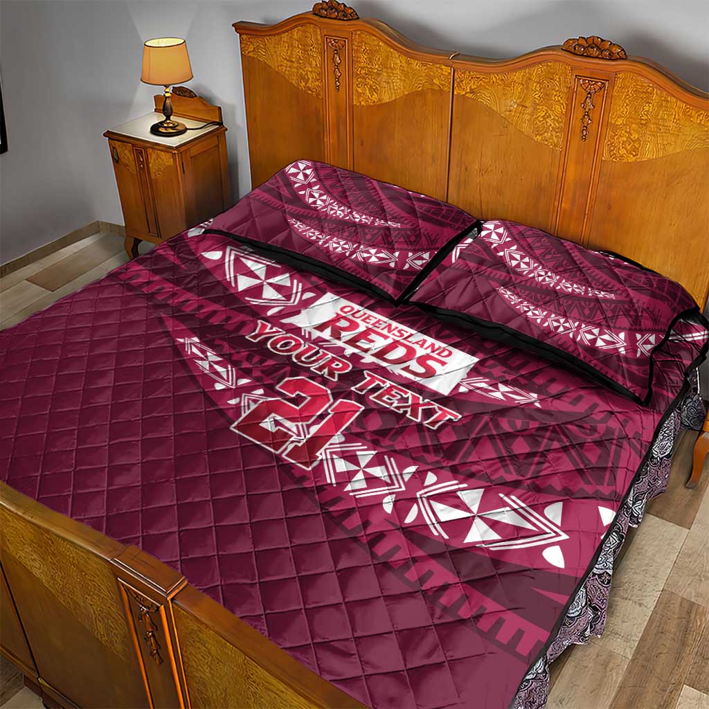 Queensland Rugby Pacific Custom Quilt Bed Set Pasifika Tapa Pattern