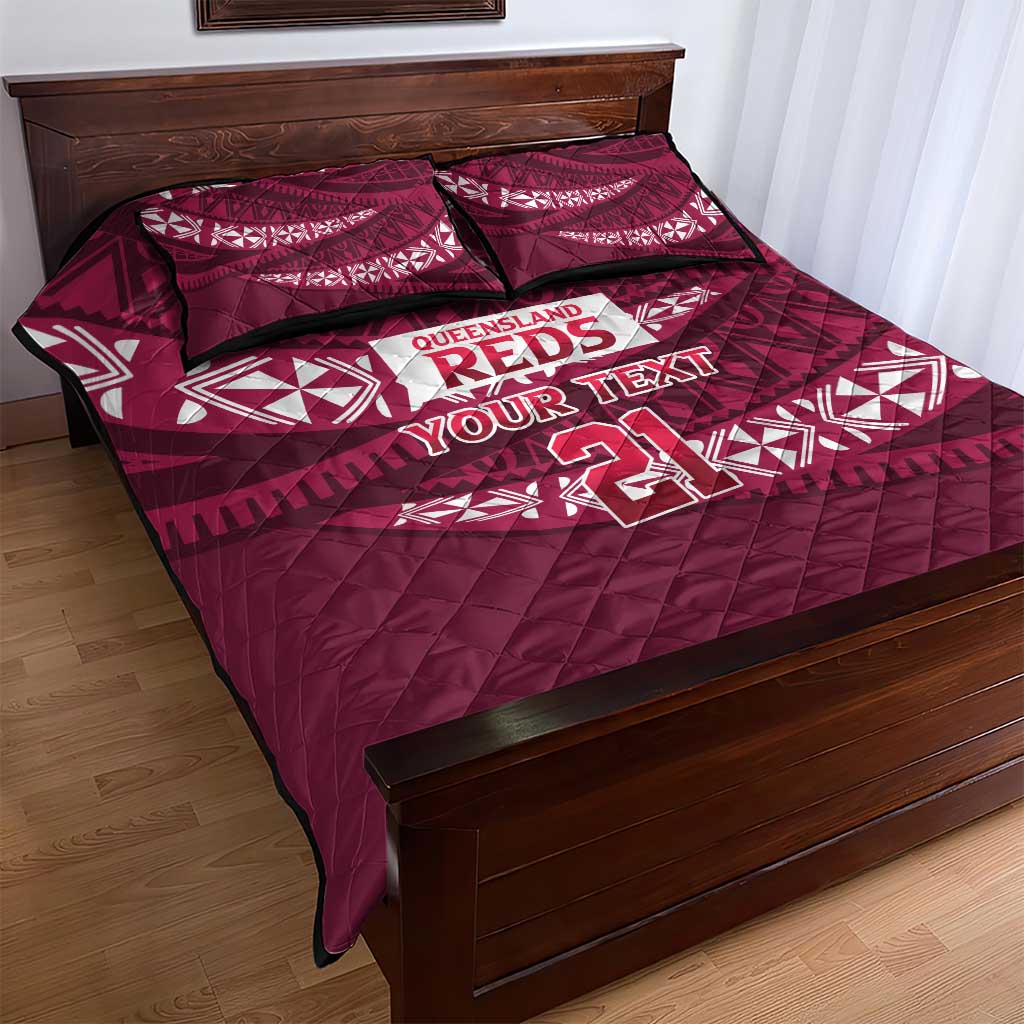 Queensland Rugby Pacific Custom Quilt Bed Set Pasifika Tapa Pattern