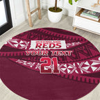 Queensland Rugby Pacific Custom Round Carpet Pasifika Tapa Pattern