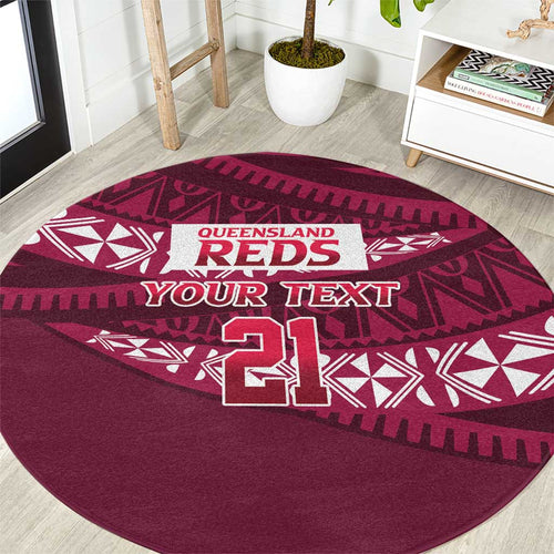 Queensland Rugby Pacific Custom Round Carpet Pasifika Tapa Pattern