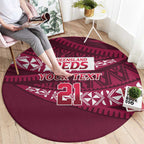Queensland Rugby Pacific Custom Round Carpet Pasifika Tapa Pattern