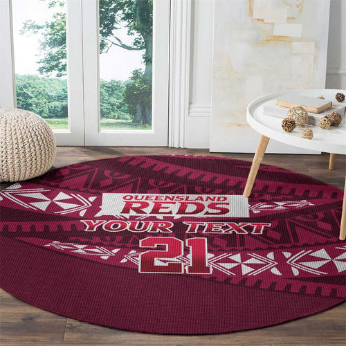 Queensland Rugby Pacific Custom Round Carpet Pasifika Tapa Pattern