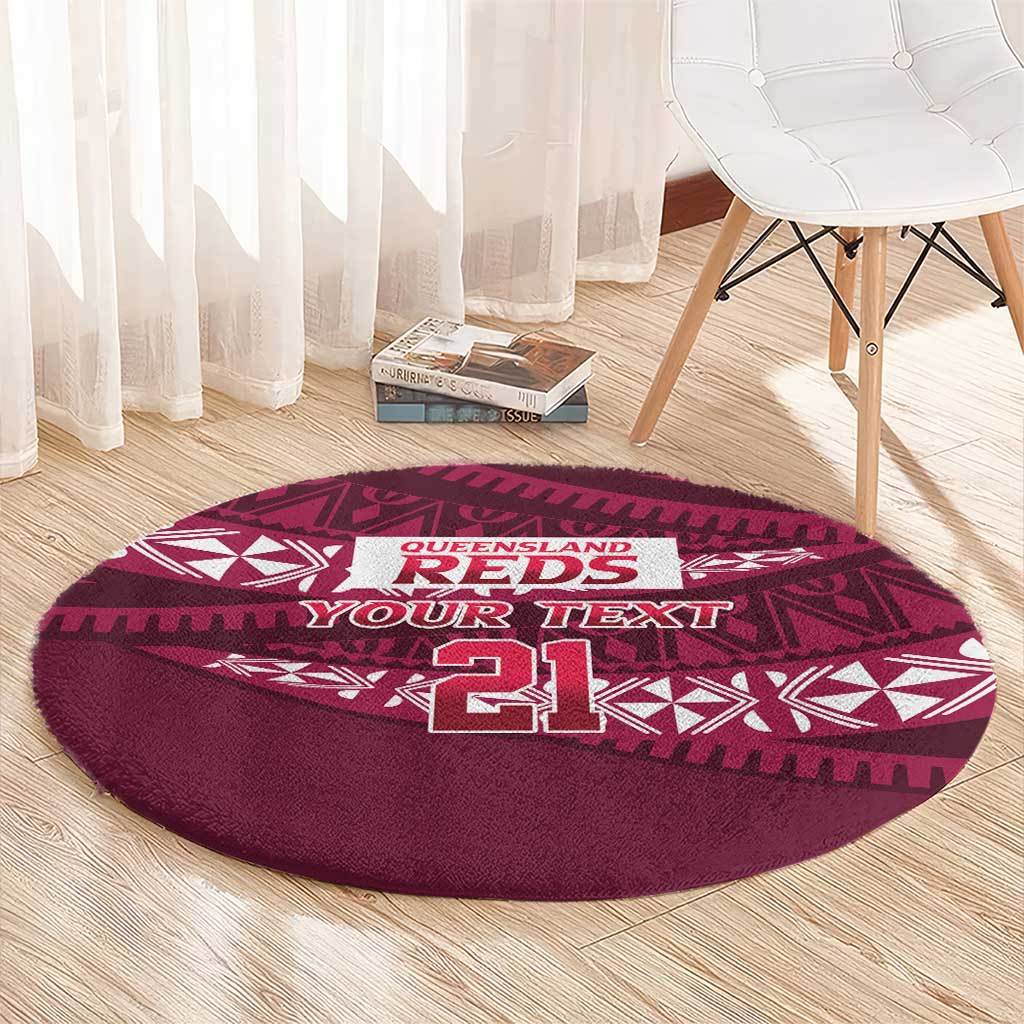 Queensland Rugby Pacific Custom Round Carpet Pasifika Tapa Pattern