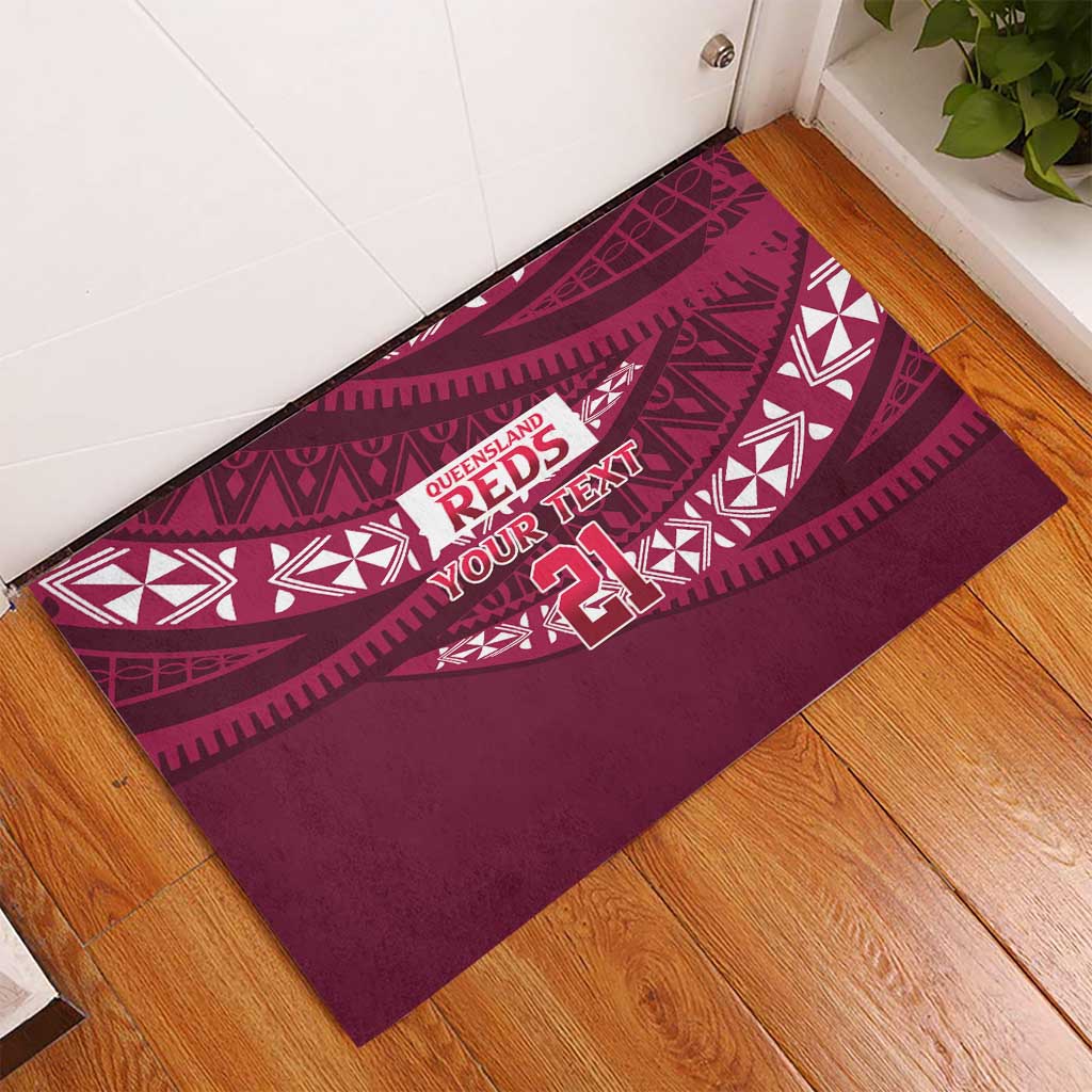 Queensland Rugby Pacific Custom Rubber Doormat Pasifika Tapa Pattern