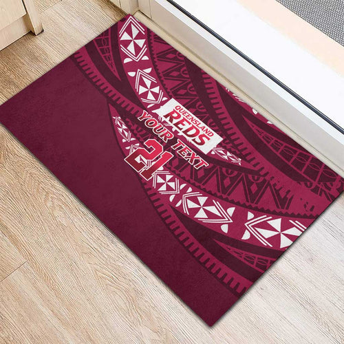 Queensland Rugby Pacific Custom Rubber Doormat Pasifika Tapa Pattern
