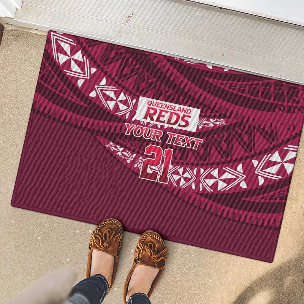Queensland Rugby Pacific Custom Rubber Doormat Pasifika Tapa Pattern