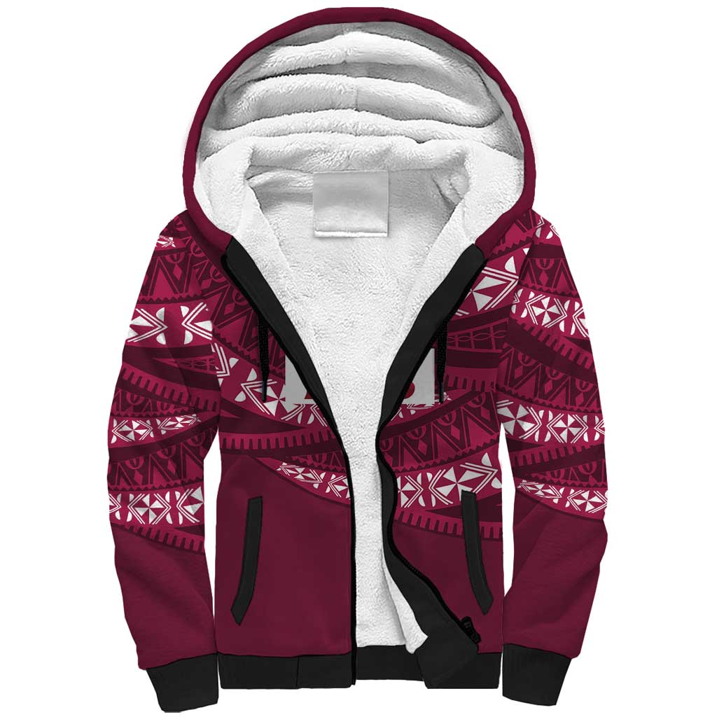 Queensland Rugby Pacific Custom Sherpa Hoodie Pasifika Tapa Pattern