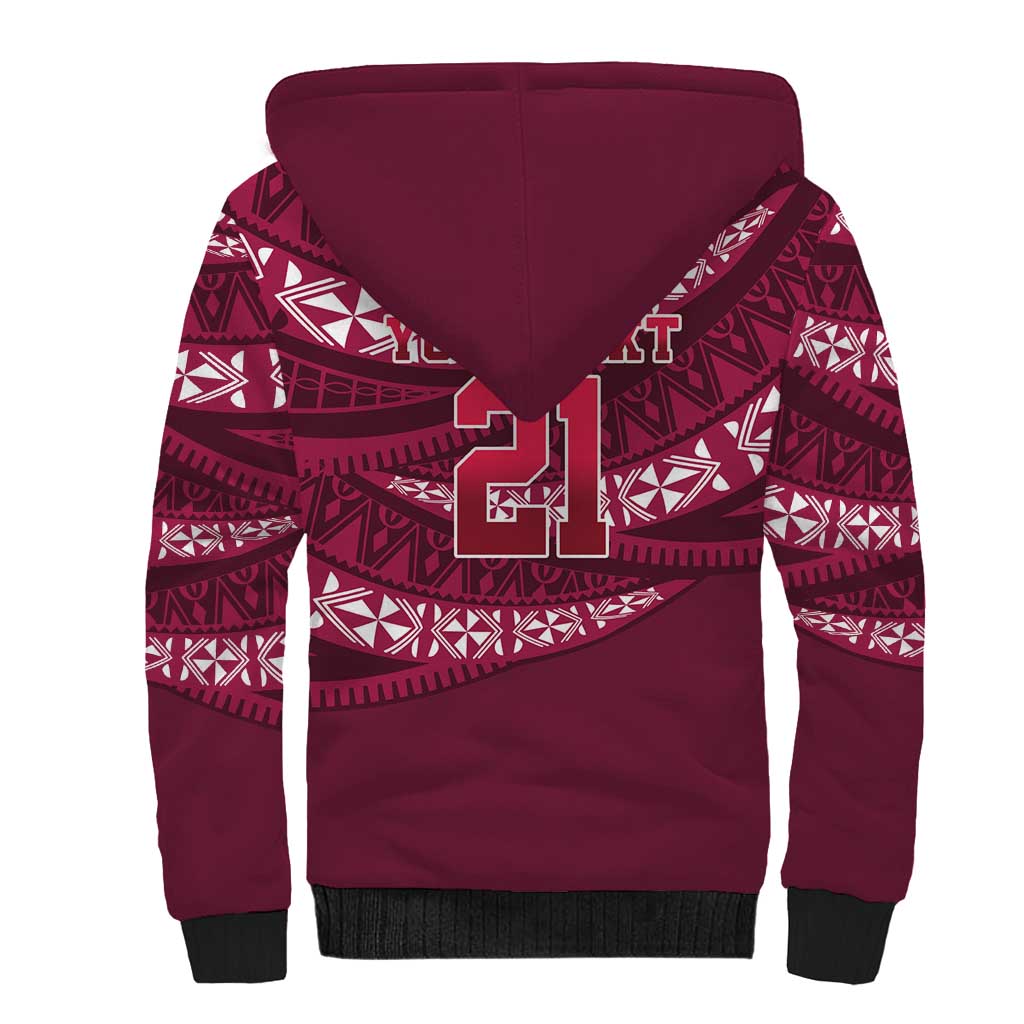 Queensland Rugby Pacific Custom Sherpa Hoodie Pasifika Tapa Pattern