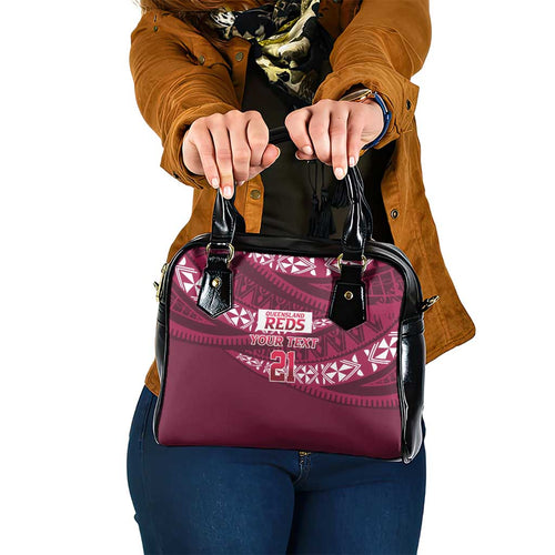 Queensland Rugby Pacific Custom Shoulder Handbag Pasifika Tapa Pattern