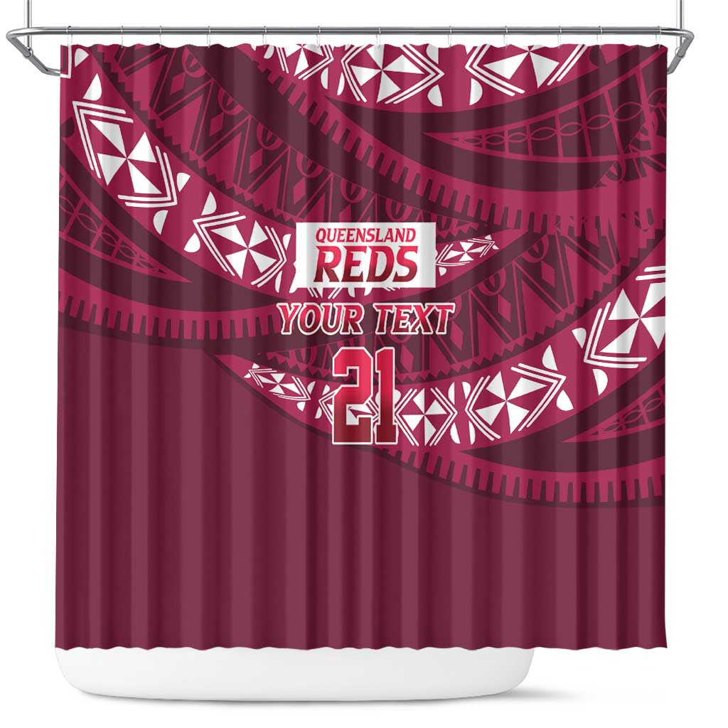 Queensland Rugby Pacific Custom Shower Curtain Pasifika Tapa Pattern
