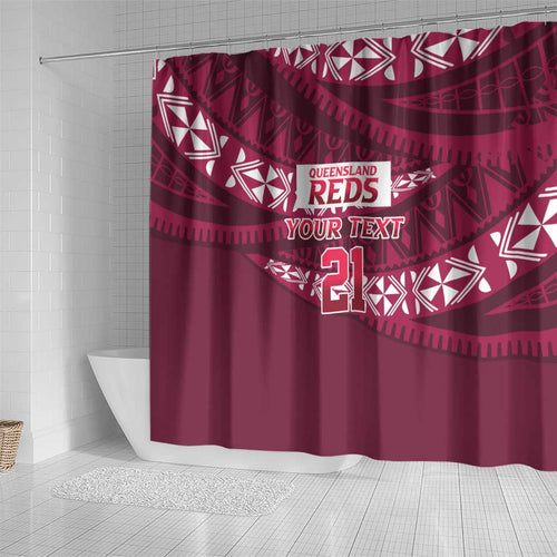 Queensland Rugby Pacific Custom Shower Curtain Pasifika Tapa Pattern