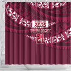 Queensland Rugby Pacific Custom Shower Curtain Pasifika Tapa Pattern