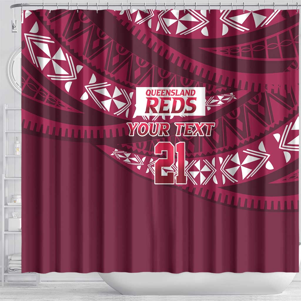 Queensland Rugby Pacific Custom Shower Curtain Pasifika Tapa Pattern