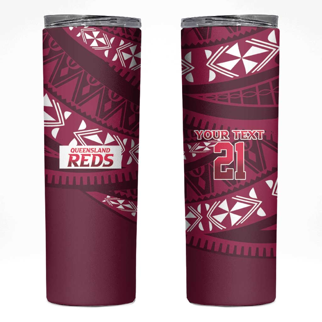 Queensland Rugby Pacific Custom Skinny Tumbler Pasifika Tapa Pattern
